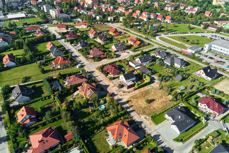 Aerial View of Modern Residential District in Europe City